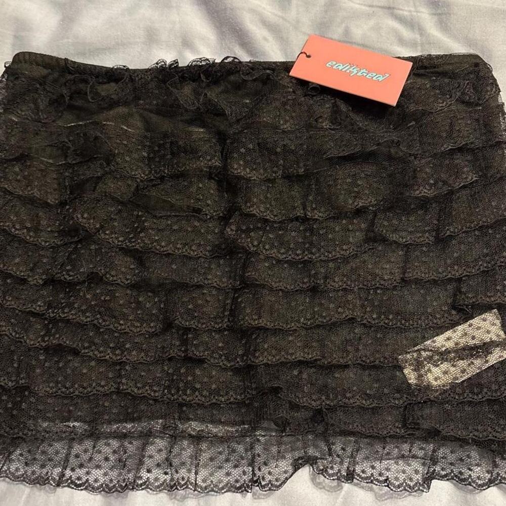 Edikted black lace tube top